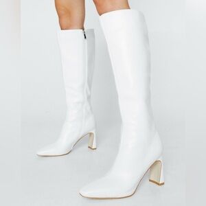 Knee High Boots In Faux Leather